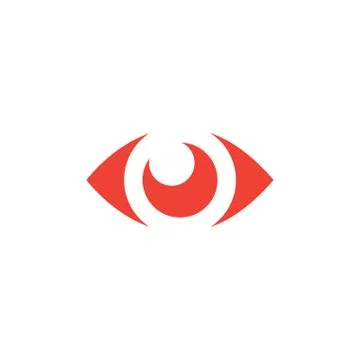 Eye Red Icon On White Background. Red Flat Style Vector Illustration. Stock Illustration