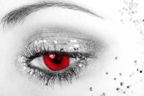 Eye with red pupil Stock Photos
