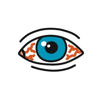 Eye redness doodle icon, vector illustration Stock Illustration