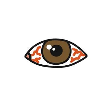 Eye redness doodle icon, vector illustration Stock Illustration