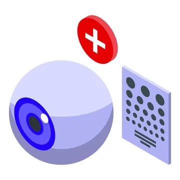 Eye research icon isometric vector. Study case Stockillustratie