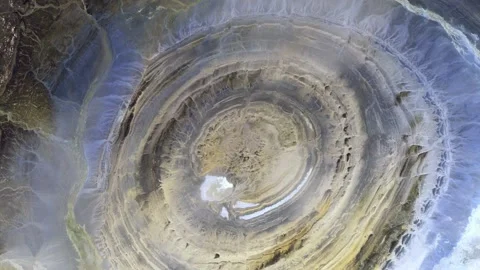 The Eye Of The Sahara, The Richat Structure from Space. Stock Footage 114653378