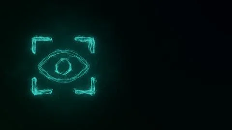 Eye scan icon with plexus effect. Connected lines with dots. Illustration Stock Illustration