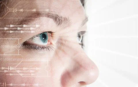 Eye scan iris biometric Stock Photos