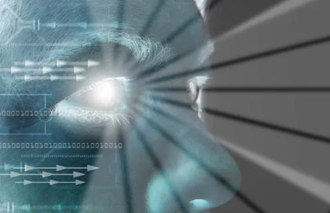 Eye scan iris biometric Stock Photos