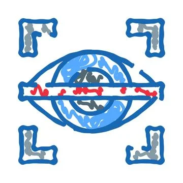 Eye scan performing biometric identity recognition technology Stock Illustration