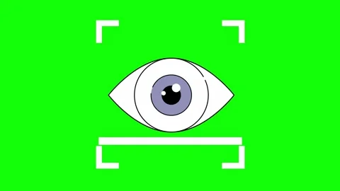 Eye Scan for Security Protection. Green Screen Background. 4K (Chroma key). Stock Footage 252715420