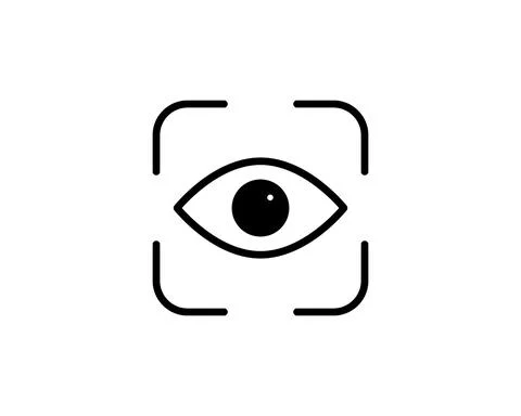 Eye scan vector icon, security check symbol. Modern, simple flat vector illus Stock Illustration