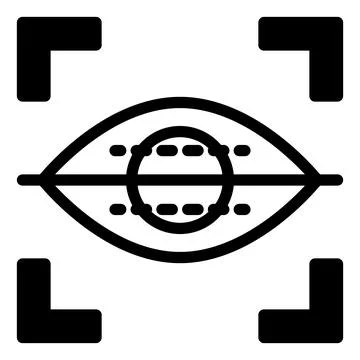 Eye scanner glyph icon vector illustration isolated on white background 스톡 일러스트