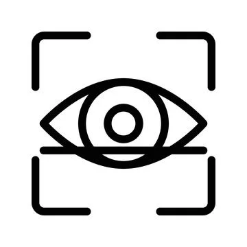 Eye scanner icon linear logo mark in black and white イラスト素材