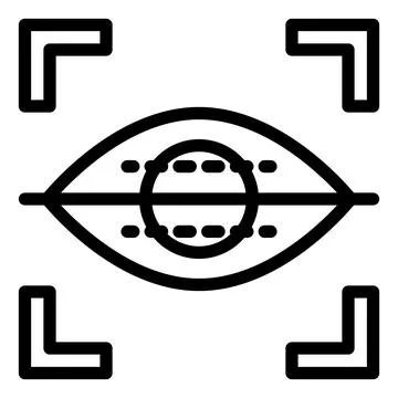 Eye scanner line icon vector illustration isolated on white background Stock Illustration