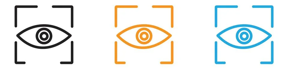 Eye scanner vector logo set collection for web app ui 스톡 일러스트