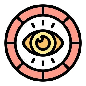Eye scanning and collecting data in a futuristic pie chart Stock Illustration