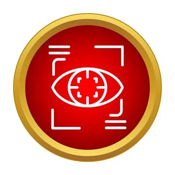 Eye scanning for biometric identification and security icon Stock Illustration