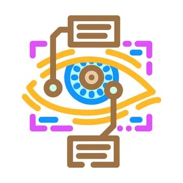 Eye scanning deep learning color icon vector illustration Illustrazione stock