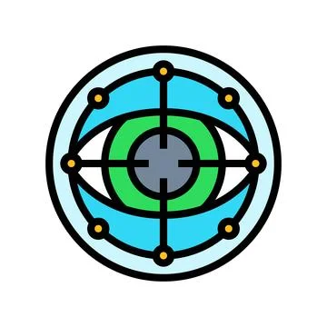 Eye scanning deep learning color icon vector illustration Stock Illustration