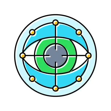 Eye scanning deep learning color icon vector illustration Stock Illustration