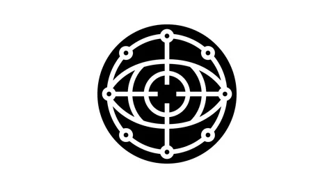 Eye scanning deep learning glyph icon animation Stock Footage 326143994