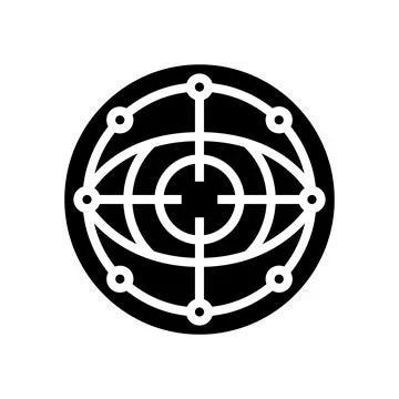 Eye scanning deep learning glyph icon vector illustration Stock Illustration