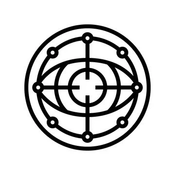 Eye scanning deep learning line icon vector illustration Illustrazione stock