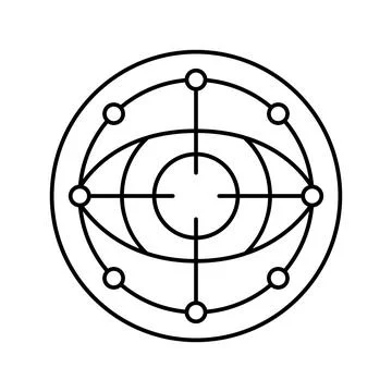 Eye scanning deep learning line icon vector illustration Stock Illustration