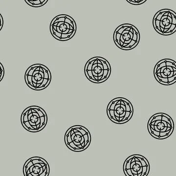 Eye scanning deep learning line seamless pattern Stock Illustration