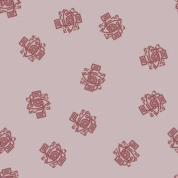 Eye scanning deep learning line vector seamless pattern 스톡 일러스트