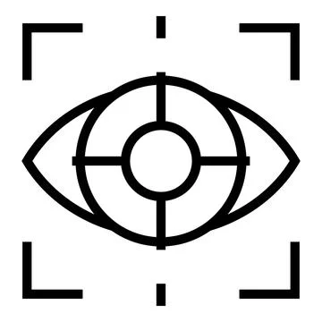 Eye scanning icon outline vector. Scan vision 스톡 일러스트