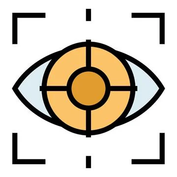Eye scanning icon vector flat 스톡 일러스트