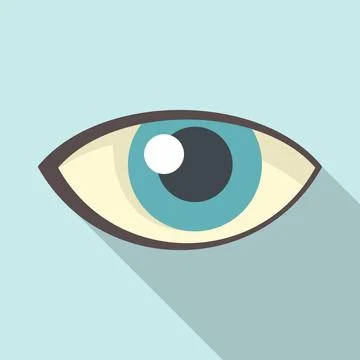 Eye science icon flat vector. Eyeball view Stock Illustration