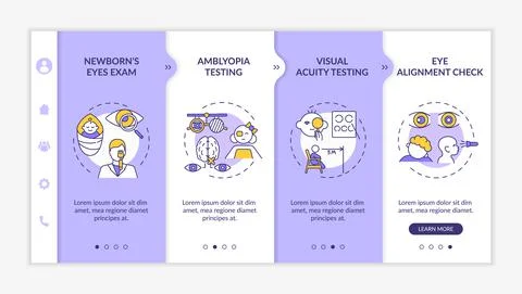 Eye screening for children onboarding vector template Ilustración de archivo