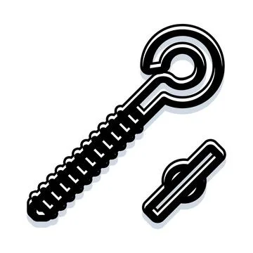 Eye screw bolt with latch securing connection Stock Illustration