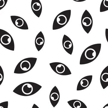 Eye seamless pattern background. Business flat vector illustration. Eyesight  Stock Illustration
