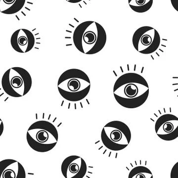 Eye seamless pattern background. Business flat vector illustration. Eyesight  Stock Illustration