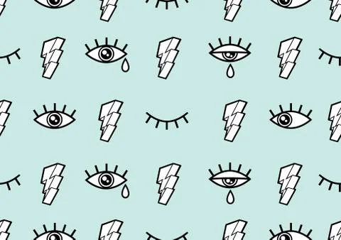 Eye seamless pattern Stock Illustration