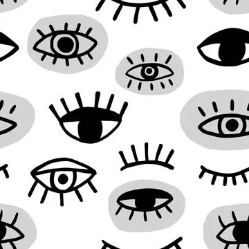 Eye seamless pattern Stock Illustration