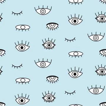 Eye seamless pattern Stock Illustration