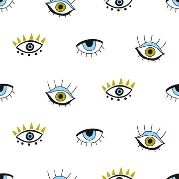 Eye seamless pattern Illustrazione stock