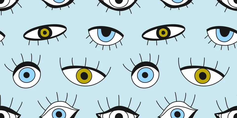 Eye seamless pattern Stock Illustration