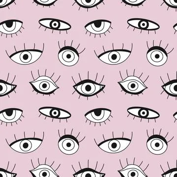 Eye seamless pattern Stock Illustration