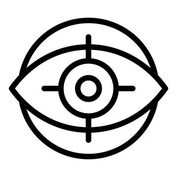 Eye search engine icon, outline style 스톡 일러스트