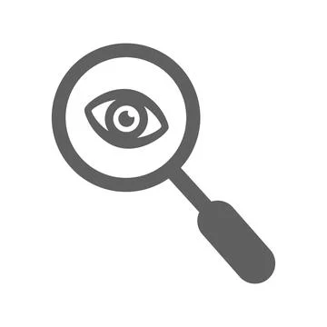 Eye searching gray icon / vector graphics Stock Illustration