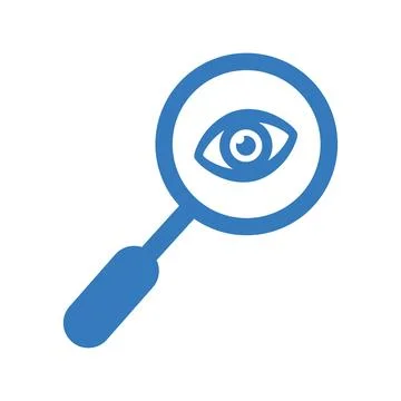 Eye searching icon / blue vector graphics Stock Illustration