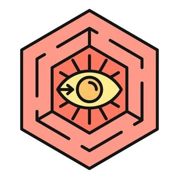 Eye seeing through maze finding solution concept Illustrazione stock