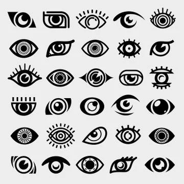 Eye set. Collection icon eye. Vector Illustrazione stock