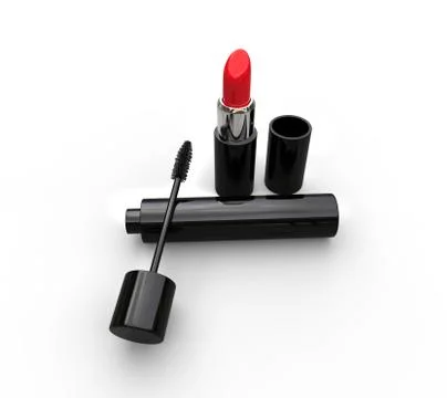 Eye shadow and lipstick Stock Illustration