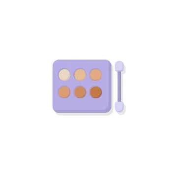 Eye shadow kit flat icon on white background Stock Illustration