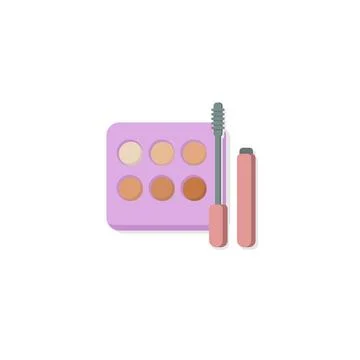 Eye shadow kit flat icon. clip art Stock Illustration