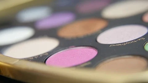 Eye Shadow Makeup CU Macro Stock Footage 75382300