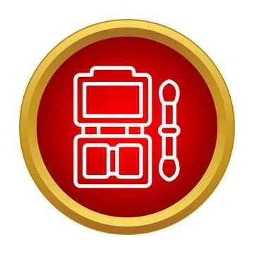 Eye shadow palette and applicator beauty icon Stock Illustration